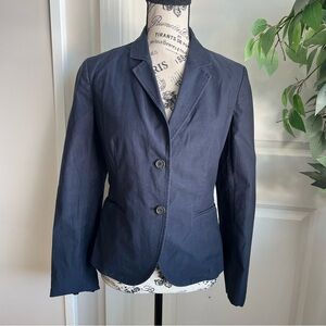J. Crew Y2K Classic Pinstripe Tailored Blazer Navy Sz M